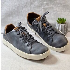 OluKai Olukai Lae'ahi Lilli Men's Leather Casual Sneakers Gray Lace Up Size 9.5
